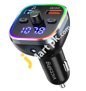 Victsing Bluetooth Car Fm Transmitter Hi-Fi Wireless Radio Adapter With Rgb Light Qc3.0 Quick Charge
